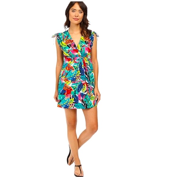 Lauren Ralph Lauren Rainforest Tropical Farrah Swimsuit Cover Up Dress SZ M - Picture 1 of 11